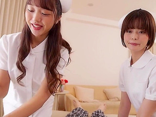 Japanese Hotties in Medical Uniforms Fucking Patient's Dick to Give Him a Hot Orgasm in XXX Scene!